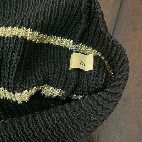 Vintage Diane Von Furstenberg black metallic gold sweater - Picture 9 of 11